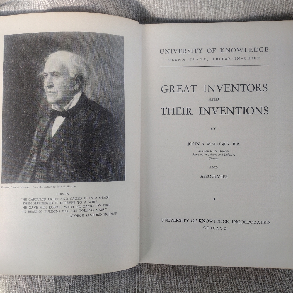 1939 Edition Great Inventors and Their Inventions Book